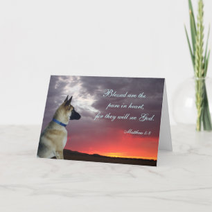Sympathy Card with German Shepherd Matthew 5:8
