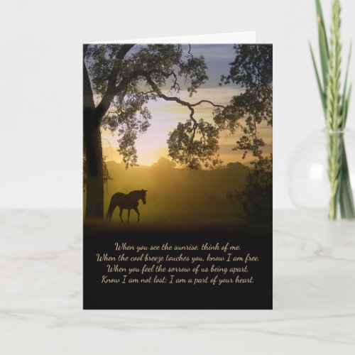 Sympathy Card with Horse and Spiritual Poem