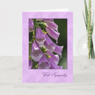 Sympathy Card With Pretty Foxgloves