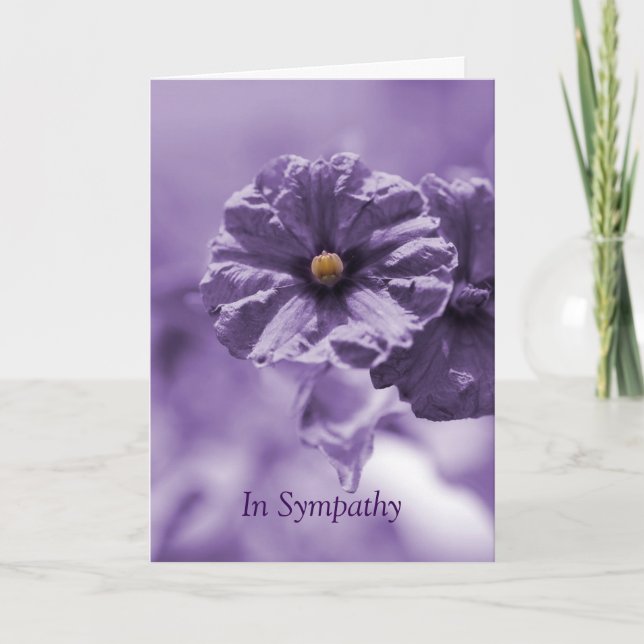 Sympathy Card with Purple Flower (Front)