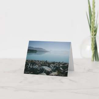 Sympathy card with serene lake and mountain view