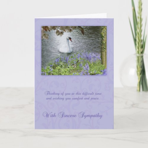 Sympathy Card With Swan And Woodland