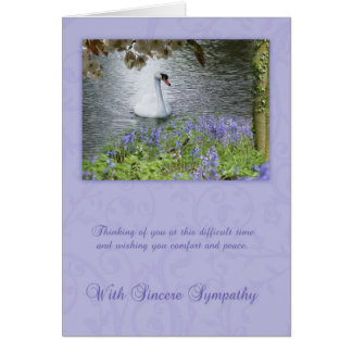 Sympathy Card With Swan And Woodland