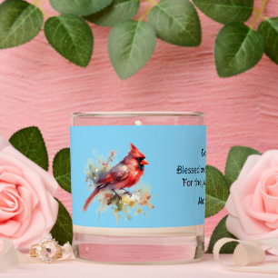 Sympathy Cardinal Bible Verse Blue Personalize Scented Candle