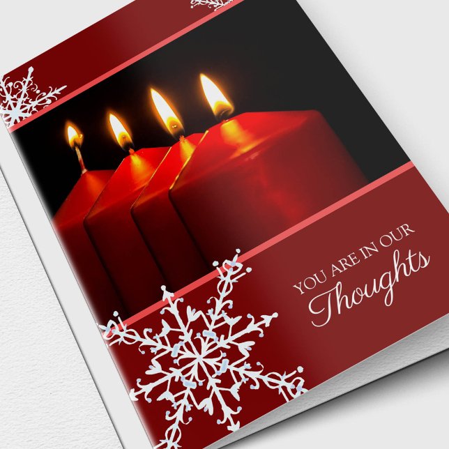Sympathy Cards Christmas | Candles (Thinking of You Sympathy Bereavement Christmas Card)
