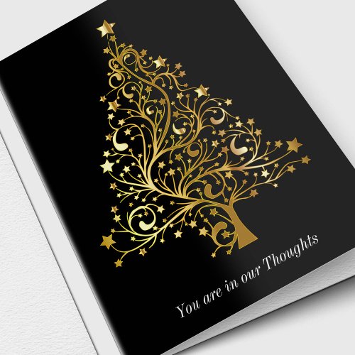 Sympathy Cards Christmas  Gold Tree
