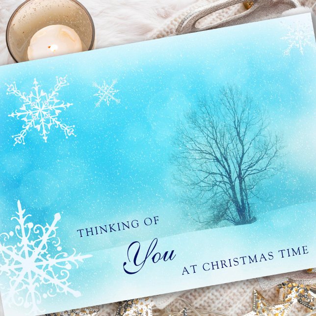 Sympathy Cards Christmas | Snowflakes (Snowflake Thinking of You Christmas Remembrance Card)