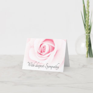 White Floral Deepest Sympathy Postcard, Zazzle