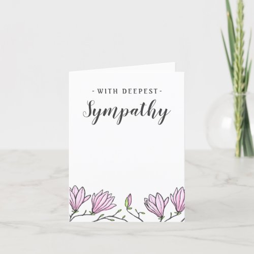 Sympathy cards with pink magnolia flowers