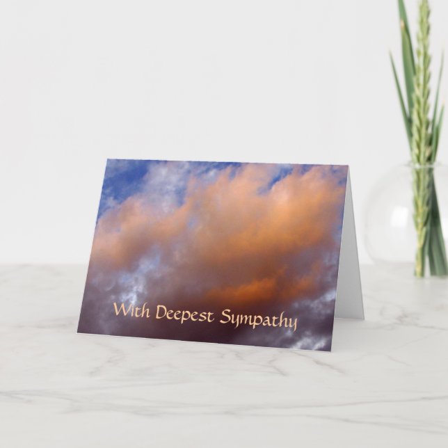 Sympathy cared - peach color clouds card (Front)