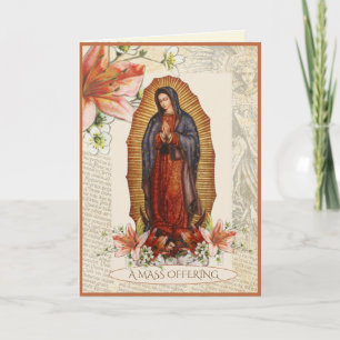 Sympathy Catholic  Mass Offering Guadalupe Mary Card