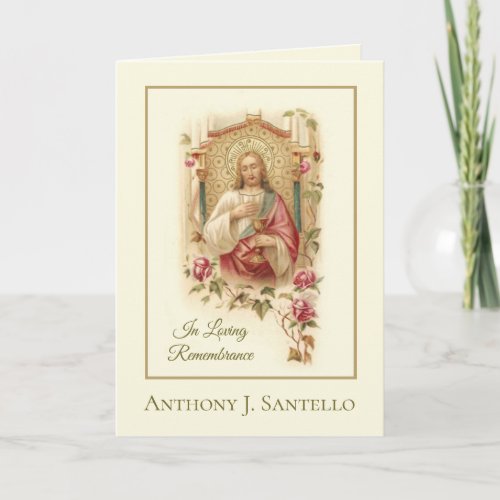 Sympathy Catholic Requiem Mass Offering Jesus Card