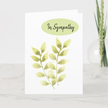 Sympathy Condolence Green Leaf Natural Greeting Card