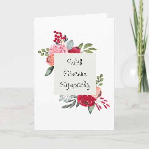 Sympathy Condolences Sorry for Your Loss Card