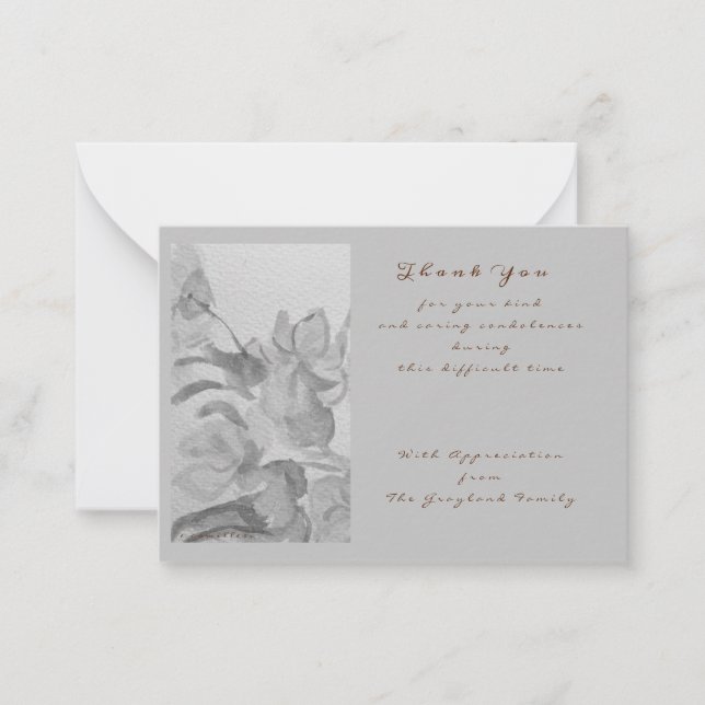 Sympathy condolences thank you Flat Note Card (Front)