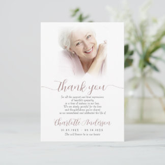 Sympathy Custom Photo Funeral Thank You Card