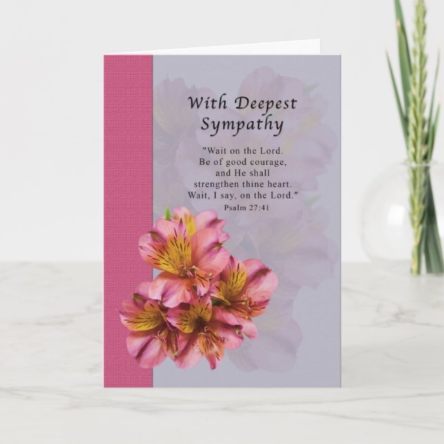 Sympathy, Death, Alstroemeria Flowers,  Card (Front)
