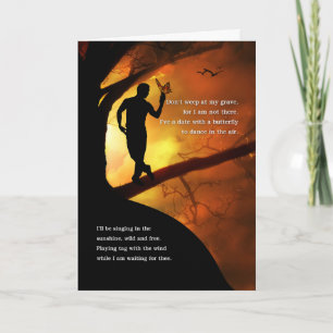 Sympathy Don't Weep at My Grave Poem Male Card