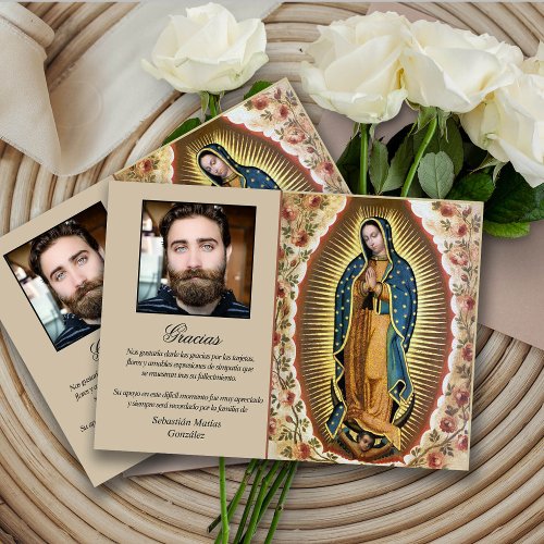 Sympathy Elegant Guadalupe Funeral Thank You Cards