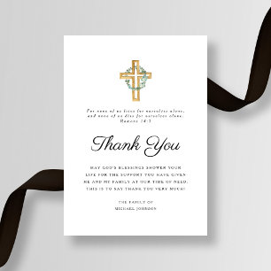 Sympathy Eucalyptus Cross Funeral Thank You Card