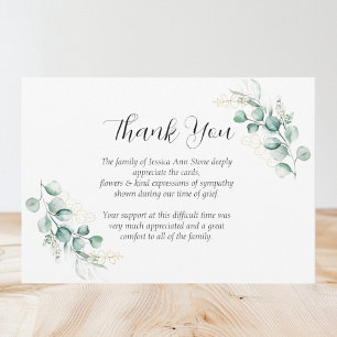 Sympathy Eucalyptus Floral Funeral Thank you  Invitation