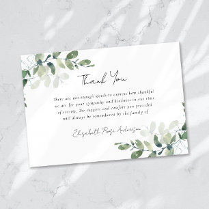 Sympathy Eucalyptus Funeral  Thank You Card