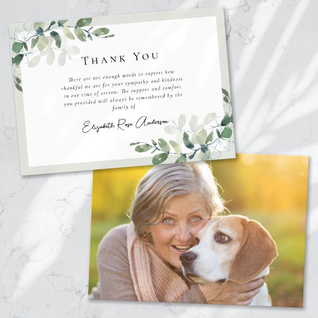 Sympathy Eucalyptus Funeral  Thank You Card (Creator Uploaded)