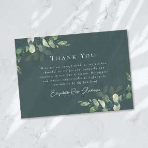 Sympathy Eucalyptus Funeral  Thank You Card