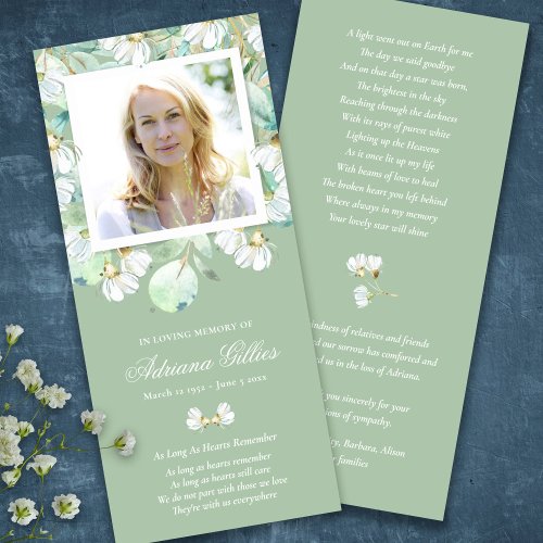 Sympathy Eucalyptus Photo Funeral Thank You Card