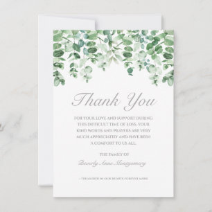 Sympathy Eucalyptus Watercolor Greenery Thank You Card