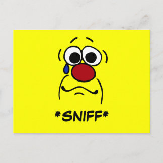 Sympathy Face Grumpey Postcard