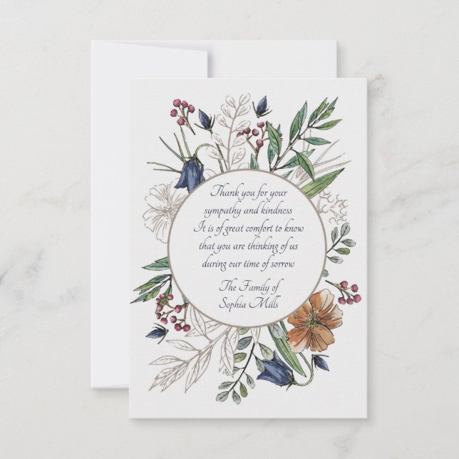 Sympathy Field Flowers Invitation (Front)