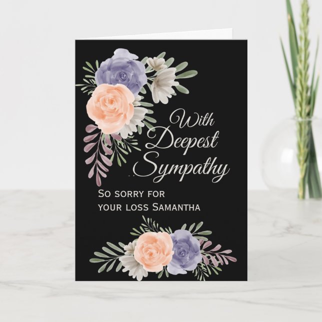 Sympathy Floral Peony Rose Card (Front)