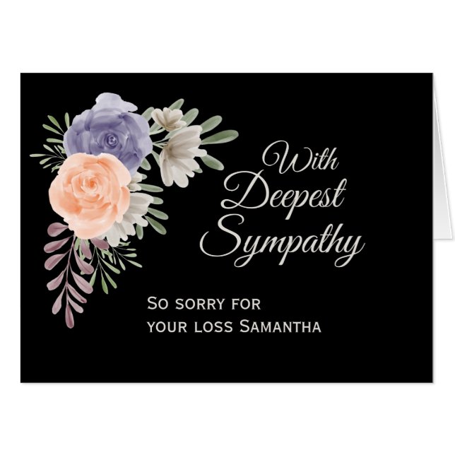Sympathy Floral Peony Rose Oversized Card (Front Horizontal)