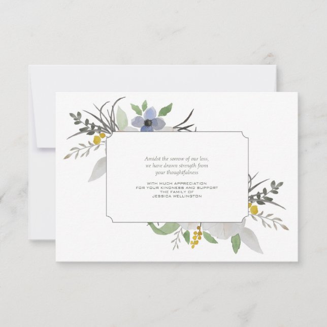 Sympathy Floral Thank You Notecard (Front)