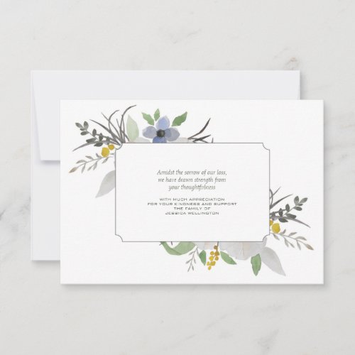 Sympathy Floral Thank You Notecard