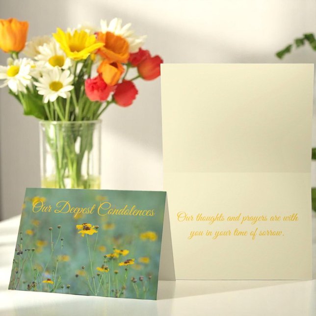 Sympathy Floral Wild Flower Scenery Photograph Card (front and inside cover template greeting card)