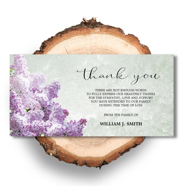 Sympathy Flower Lilacs THANK YOU Gray | PHOTO (Creator Uploaded)