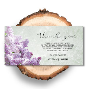 Sympathy Flower Lilacs THANK YOU Gray   PHOTO Card