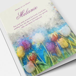 Sympathy Flowers Celebration of life Funeral Letterpress Thank You Card