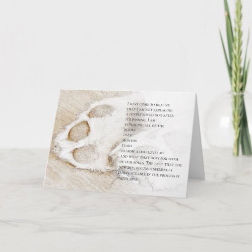 Sympathy for dog card