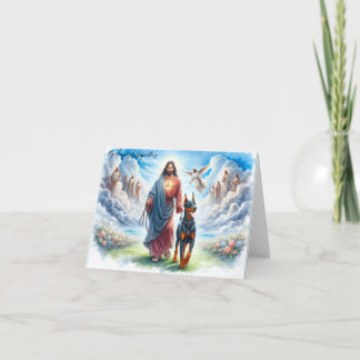 Sympathy for Dog Loss-Jesus with Doberman Card