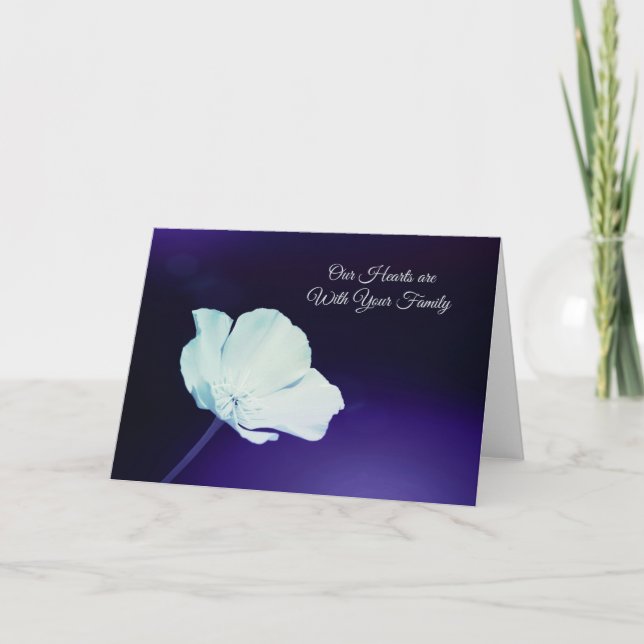 Sympathy for Family Somber California Poppy  Card (Front)