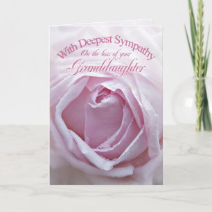 Sympathy for loss Granddaughter, a pink rose Card
