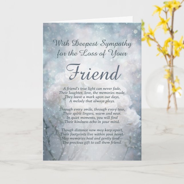 Sympathy for Loss of a Friend Card (Yellow Flower)