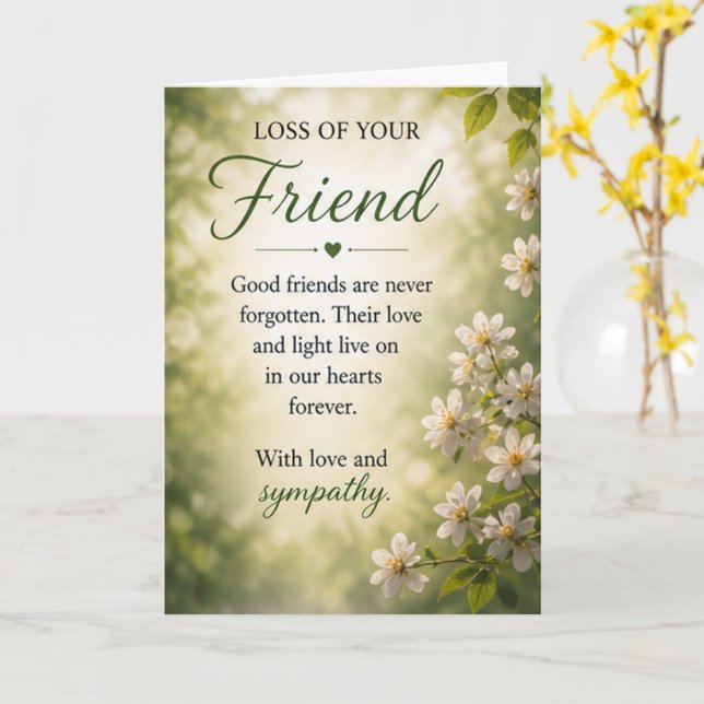 Sympathy for Loss of a Friend Card (Yellow Flower)