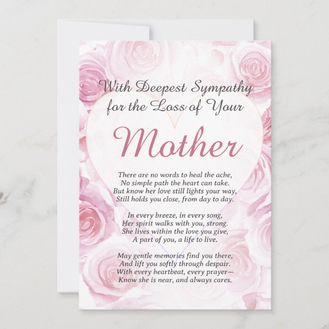 Sympathy for Loss of a Mother Card (Front)