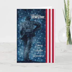Sympathy for Loss of a Soldier Stars and Stripes Card