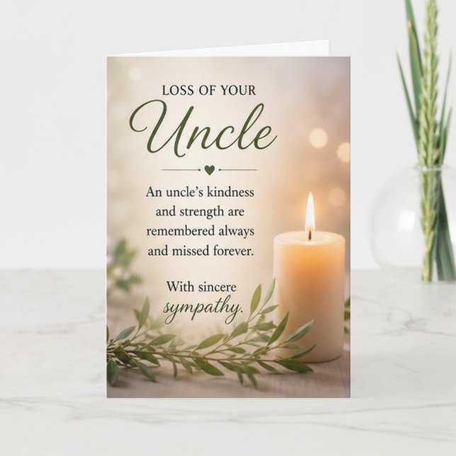 Sympathy for Loss of a Uncle Card (Front)