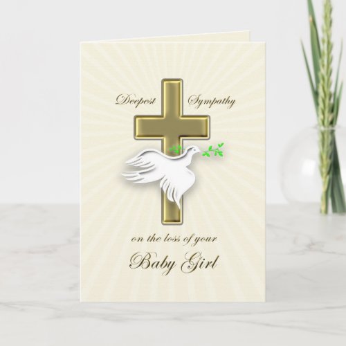 Sympathy for loss of baby girl card